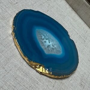 Framed Blue Agate Slice Decor